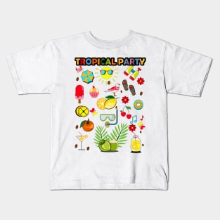 Tropical collection for summer beach party Kids T-Shirt